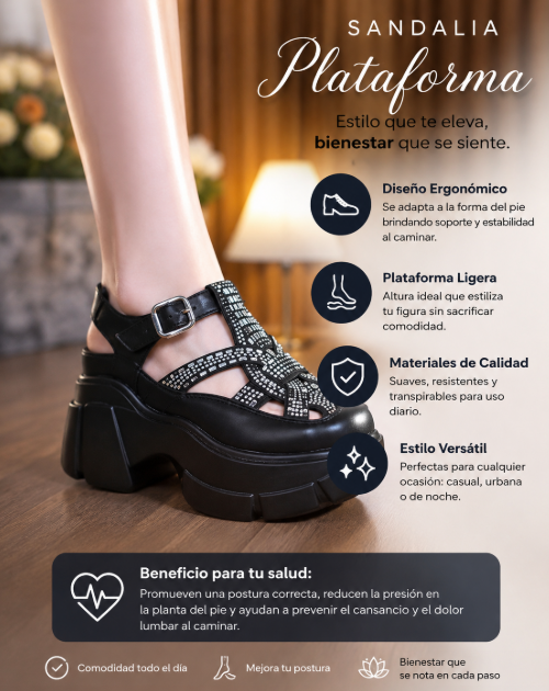 SANDALIA PLATAFORMA NOVA STEP⚡seguridad y elegancia en un solo paso⚡