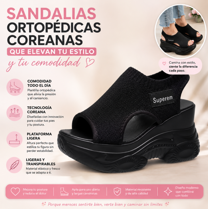 SANDALIAS ORTOPÉDICAS COREANAS QUE ELEVAN TU ESTILO Y TU COMODIDAD🩷