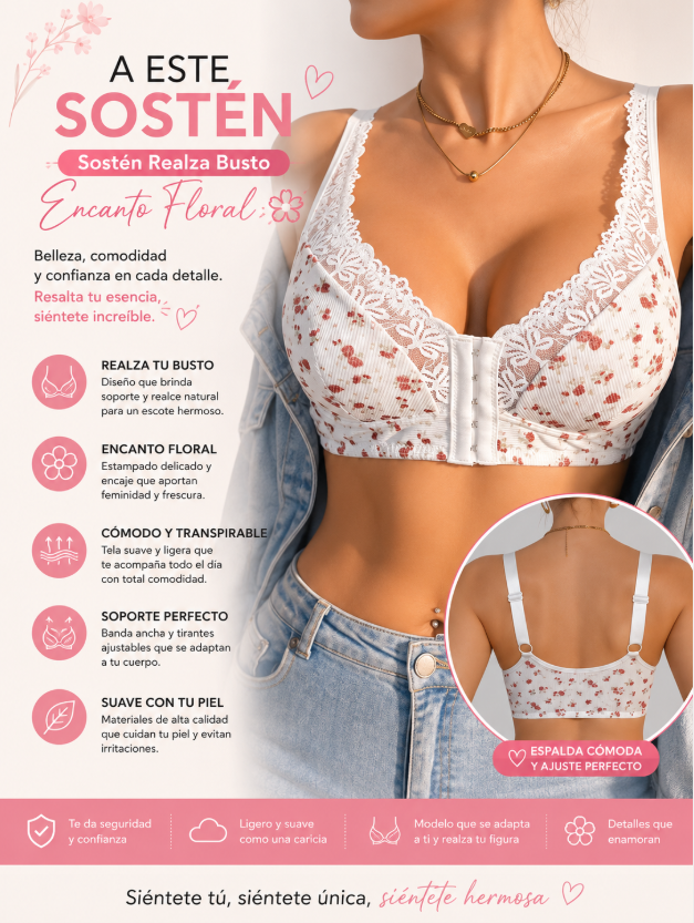 🌸 Sostén Realza Busto Encanto Floral🌸