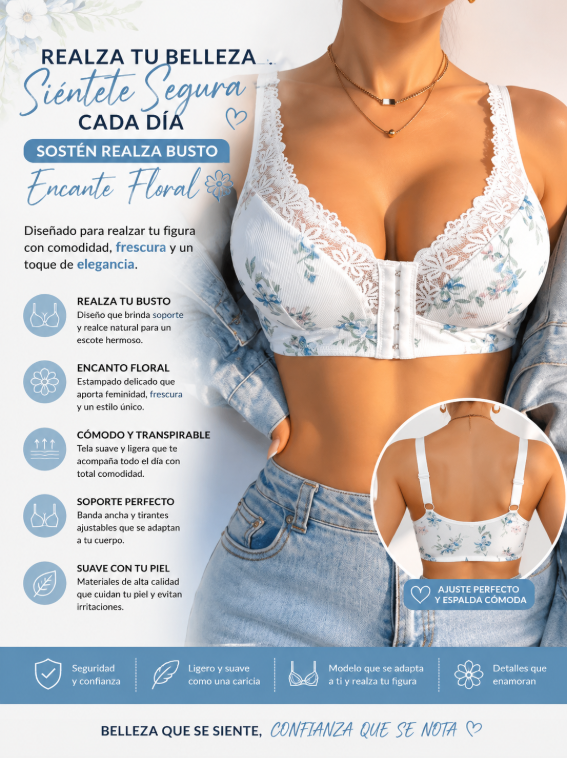 🌸 Sostén Realza Busto Encanto Floral🌸