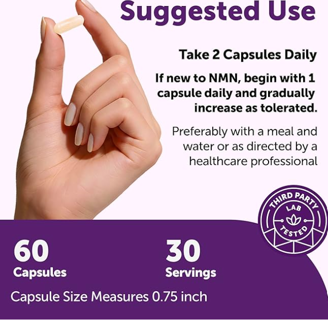 🌿NMN ULTIMATE 1000 MG-Suplemento utilizado principalmente para promover la longevidad y aumentar los niveles de energía celular💜