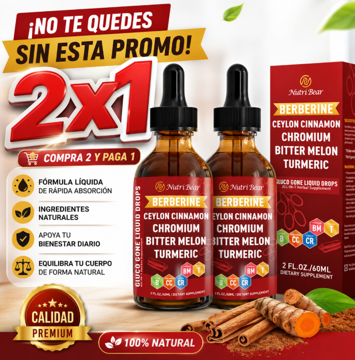 🍑 BERBERINA GLUCO SUPPORT✨Suplemento Líquido  para el Sistema Digestivo, Soporte de Salud Inmunológica-