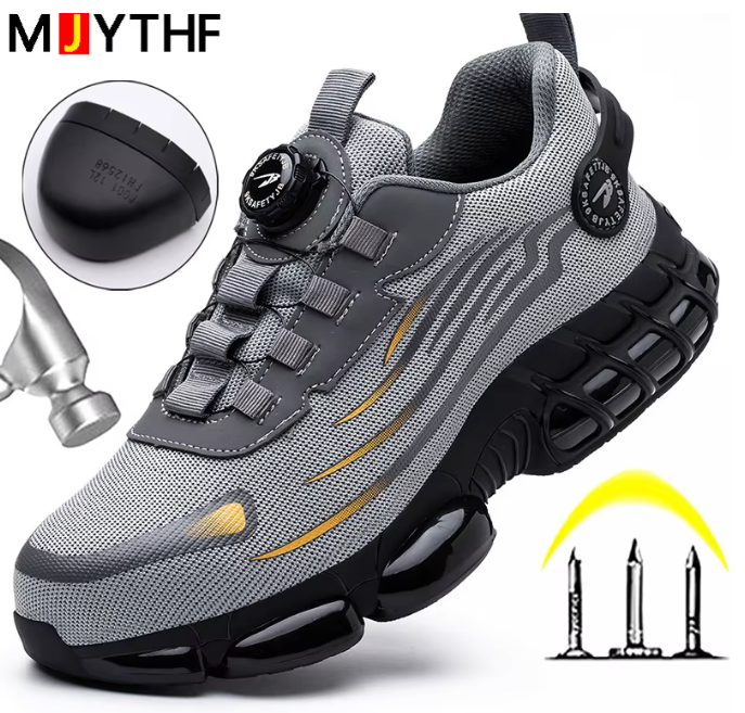 Zapatos de Seguridad Premium con Botón Giratorio✨