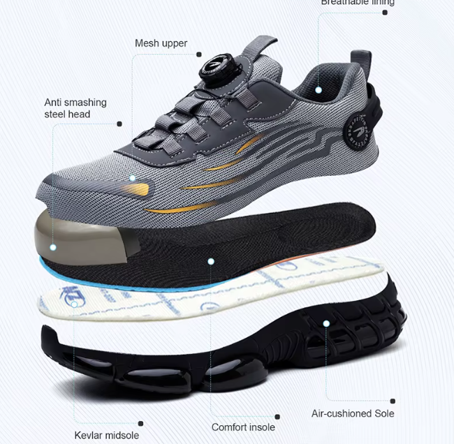 Zapatos de Seguridad Premium con Botón Giratorio✨