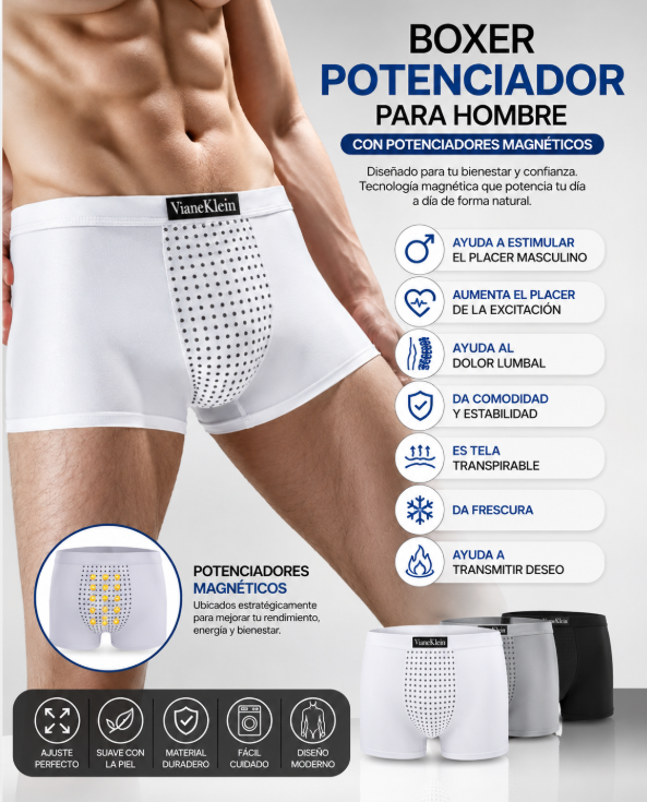 🧲Boxer magnetico- ayuda con tu salud y placer intimo para hombre🔥
