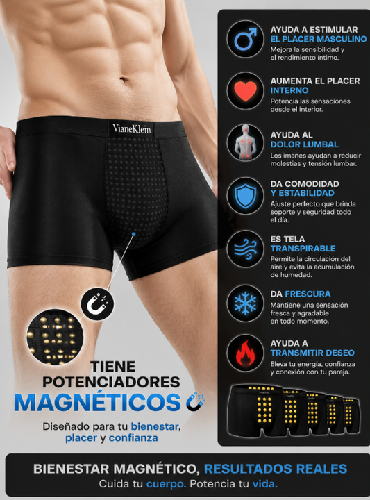 🧲Boxer magnetico- ayuda con tu salud y placer intimo para hombre🔥