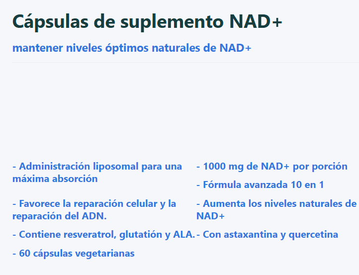 💊Cápsulas Liposomales Nad+,60 Uds,energía Celular,corazón💙