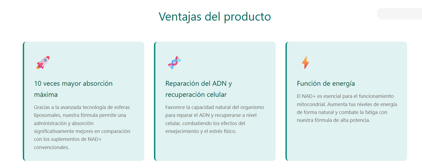 💊Cápsulas Liposomales Nad+,60 Uds,energía Celular,corazón💙