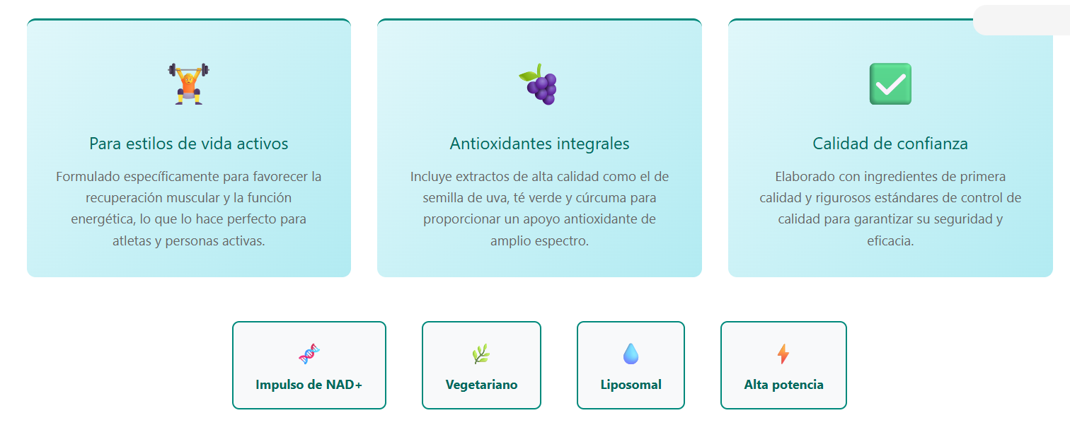 💊Cápsulas Liposomales Nad+,60 Uds,energía Celular,corazón💙
