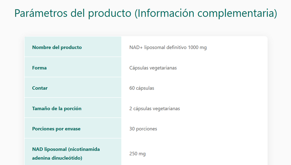 💊Cápsulas Liposomales Nad+,60 Uds,energía Celular,corazón💙