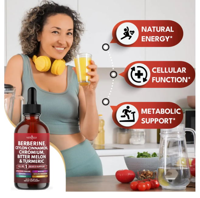 🍑Suplemento Líquido  para el Sistema Digestivo, Soporte de Salud Inmunológica- BERBERINA GLUCO SUPPORT✨