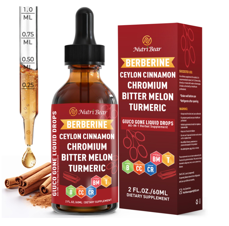🍑 BERBERINA GLUCO SUPPORT✨Suplemento Líquido  para el Sistema Digestivo, Soporte de Salud Inmunológica-