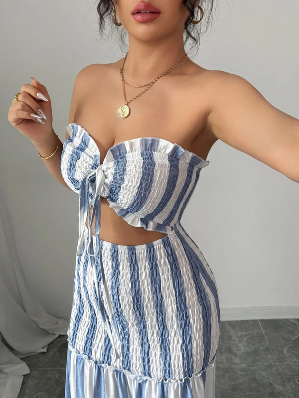 Vestido Elegante de Rayas