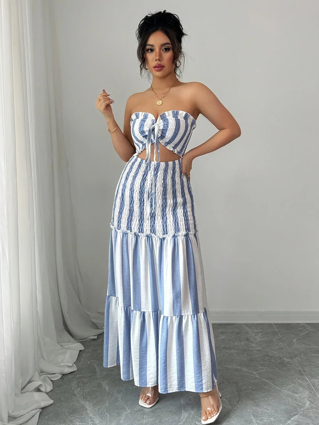 Vestido Elegante de Rayas