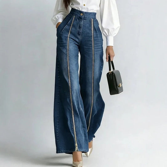 Jeans Cremallera Dorada