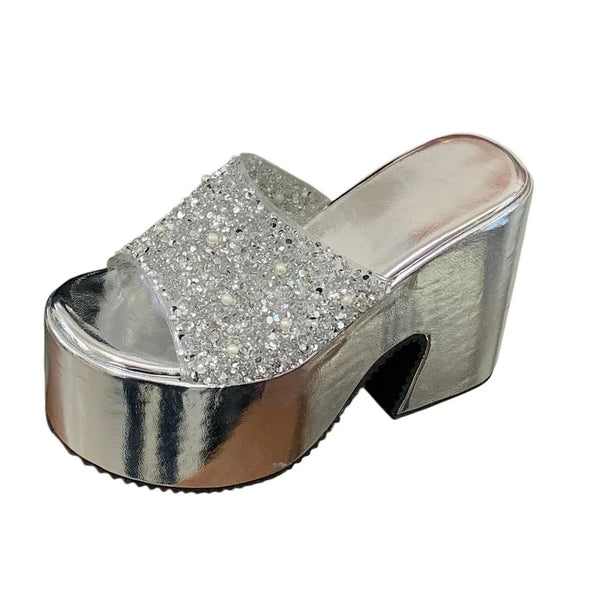 Sandalias de Tacón Brillantes