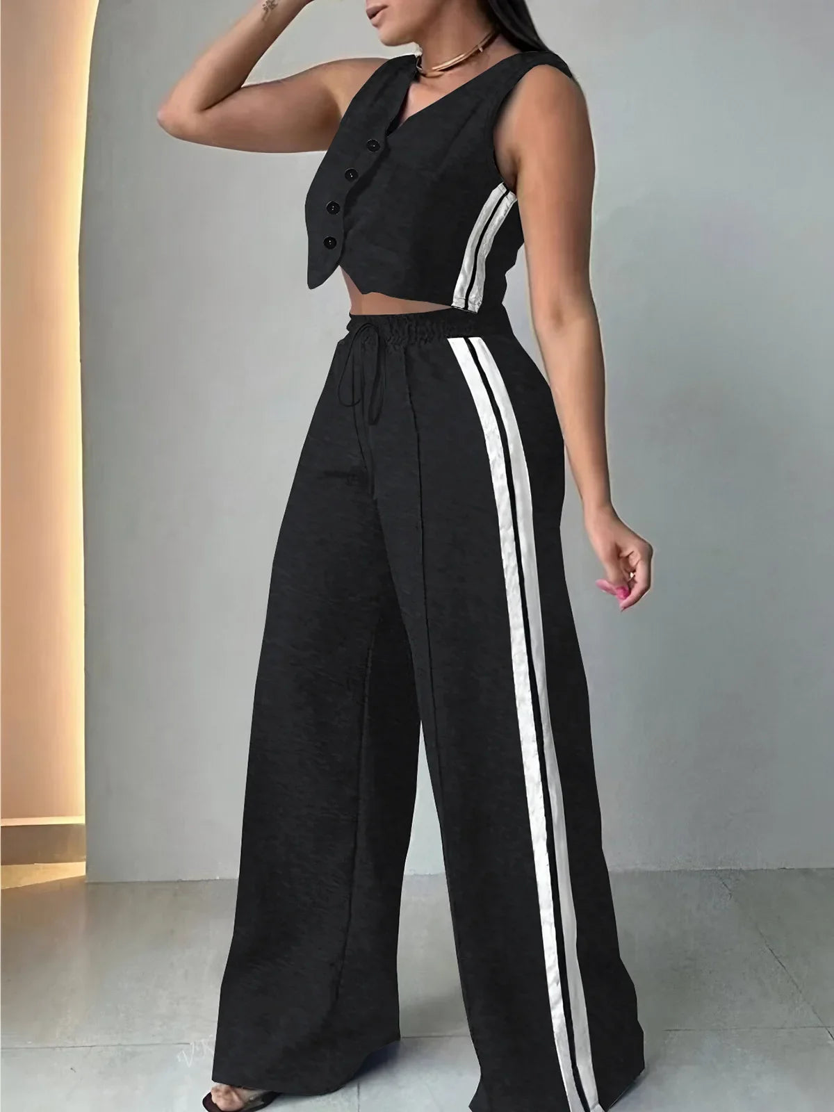 Conjunto Elegante V-neck