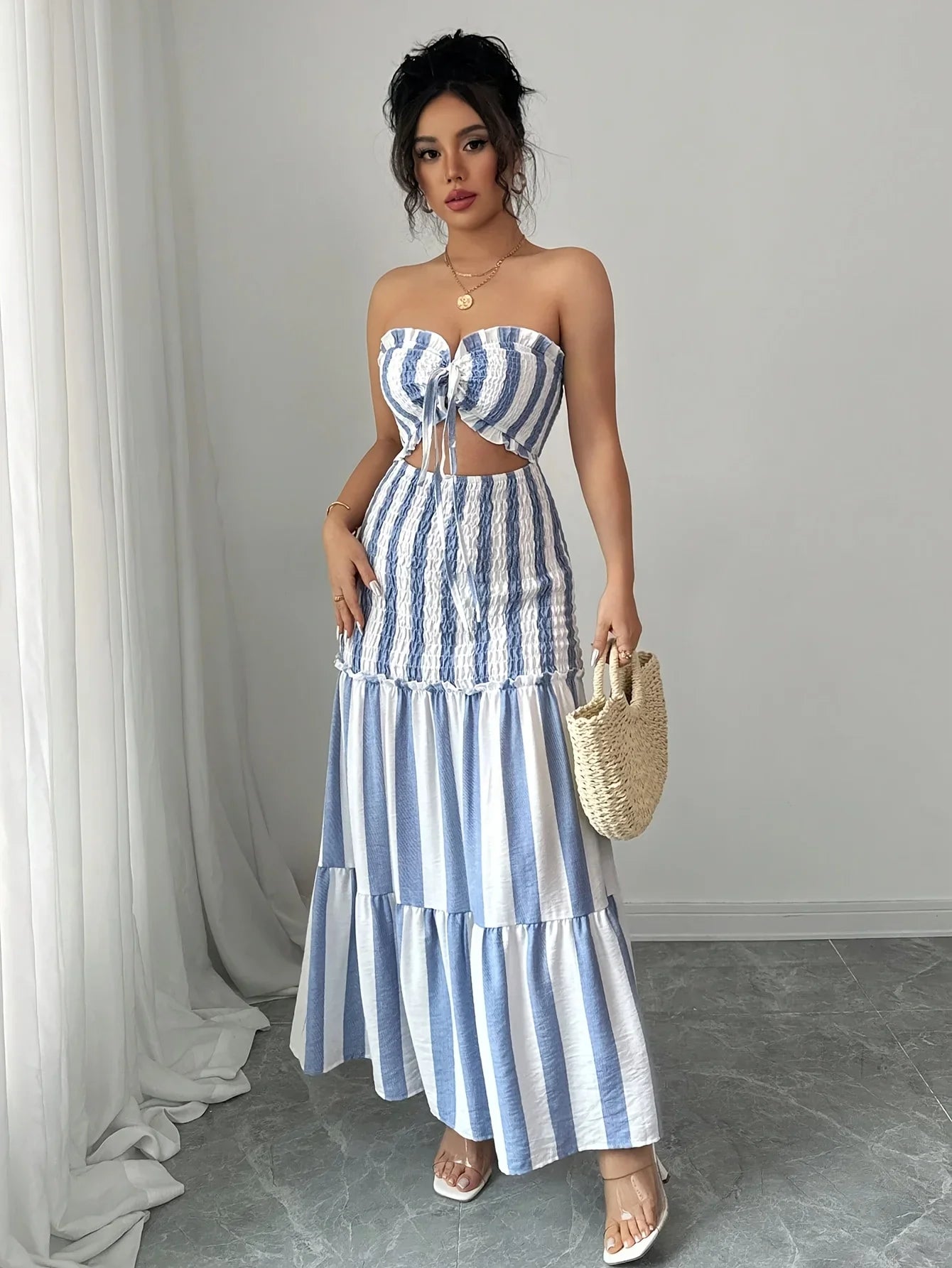 Vestido Elegante de Rayas